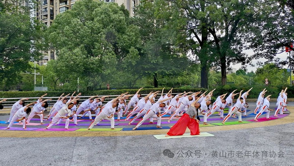 2024年黄山市中老年瑜伽健身展示活动暨第十届国际瑜伽日全民健身公益活动举办(图5)